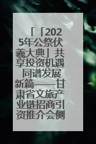 「2025年公祭伏羲大典」共享投资机遇 同谱发展新篇——甘肃省文旅产业链招商引资推介会侧记