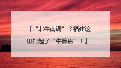 “北牛南调”？福建这里打起了“牛算盘”！