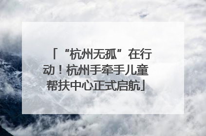 “杭州无孤”在行动！杭州手牵手儿童帮扶中心正式启航