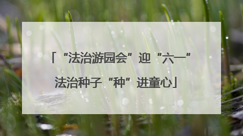 “法治游园会”迎“六一” 法治种子“种”进童心