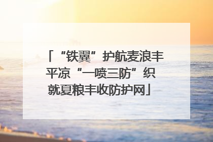 “铁翼”护航麦浪丰 平凉“一喷三防”织就夏粮丰收防护网