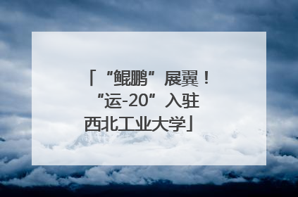 “鲲鹏”展翼！“运-20”入驻西北工业大学