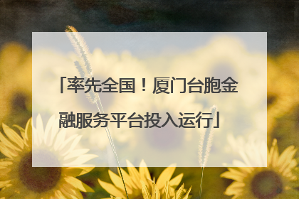 率先全国！厦门台胞金融服务平台投入运行