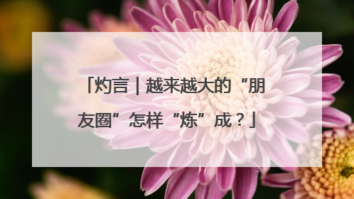 灼言｜越来越大的“朋友圈”怎样“炼”成？