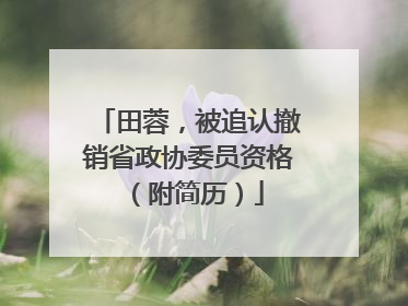 田蓉，被追认撤销省政协委员资格（附简历）