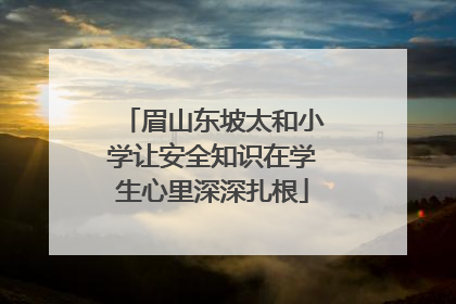 眉山东坡太和小学让安全知识在学生心里深深扎根