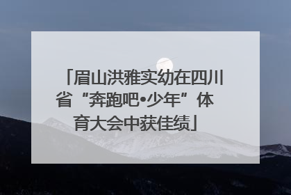 眉山洪雅实幼在四川省“奔跑吧•少年”体育大会中获佳绩
