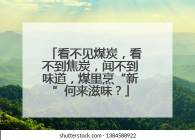 看不见煤炭，看不到焦炭，闻不到味道，煤里烹“新”何来滋味？