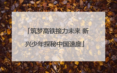 筑梦高铁接力未来 新兴少年探秘中国速度
