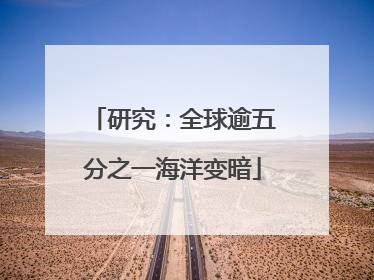 研究：全球逾五分之一海洋变暗