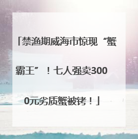 禁渔期威海市惊现“蟹霸王”！七人强卖3000元劣质蟹被铐！