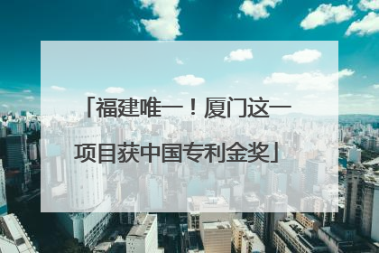 福建唯一！厦门这一项目获中国专利金奖