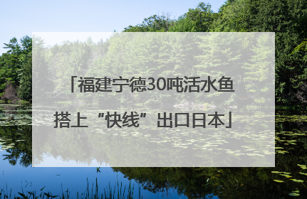 福建宁德30吨活水鱼搭上“快线”出口日本