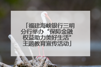 福建海峡银行三明分行举办“保障金融权益助力美好生活”主题教育宣传活动