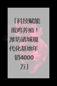 科技赋能蛋鸡养殖！潍坊诸城现代化基地年销4000万