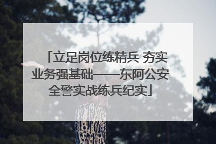 立足岗位练精兵 夯实业务强基础——东阿公安全警实战练兵纪实