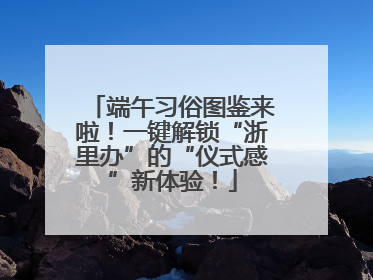 端午习俗图鉴来啦！一键解锁“浙里办”的“仪式感”新体验！