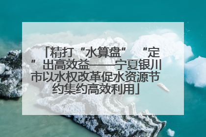 精打“水算盘” “定”出高效益——宁夏银川市以水权改革促水资源节约集约高效利用
