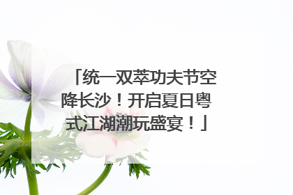统一双萃功夫节空降长沙！开启夏日粤式江湖潮玩盛宴！