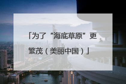 为了“海底草原”更繁茂（美丽中国）