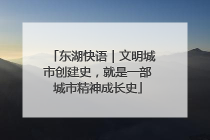 东湖快语｜文明城市创建史，就是一部城市精神成长史