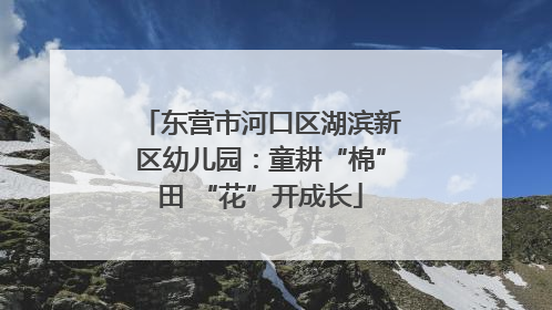 东营市河口区湖滨新区幼儿园：童耕“棉”田 “花”开成长