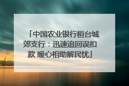 中国农业银行桓台城郊支行：迅速追回误扣款 暖心相助解民忧