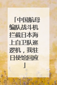 中国航母编队战斗机拦截日本海上自卫队巡逻机，我驻日使馆回应
