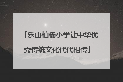乐山柏杨小学让中华优秀传统文化代代相传
