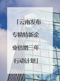 云南发布专精特新企业倍增三年行动计划