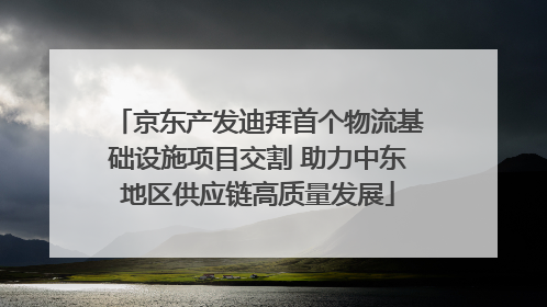 京东产发迪拜首个物流基础设施项目交割 助力中东地区供应链高质量发展