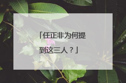 任正非为何提到这三人？