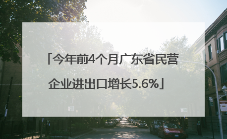 今年前4个月广东省民营企业进出口增长5.6%
