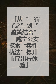 从“一罚了之”到“疏管结合”，咸宁公安探索“柔性执法”提升市民出行体验