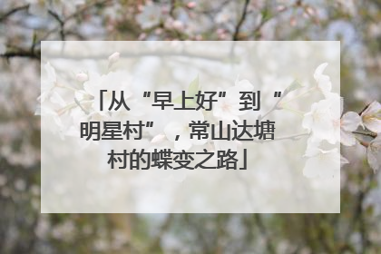 从“早上好”到“明星村”，常山达塘村的蝶变之路
