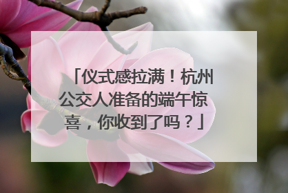 仪式感拉满！杭州公交人准备的端午惊喜，你收到了吗？