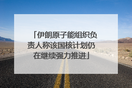 伊朗原子能组织负责人称该国核计划仍在继续强力推进