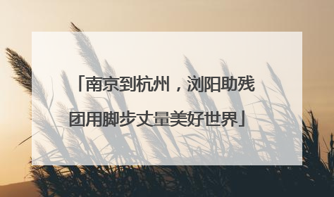 南京到杭州，浏阳助残团用脚步丈量美好世界