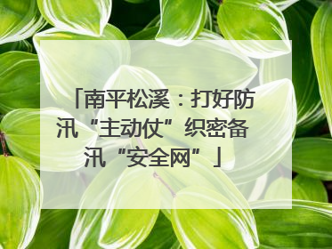 南平松溪：打好防汛“主动仗”织密备汛“安全网”