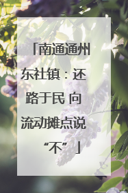 南通通州东社镇：还路于民 向流动摊点说“不”