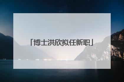 博士洪欣拟任新职