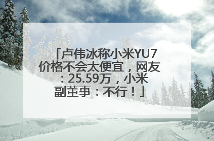 卢伟冰称小米YU7价格不会太便宜，网友：25.59万，小米副董事：不行！