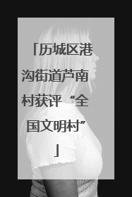 历城区港沟街道芦南村获评“全国文明村”