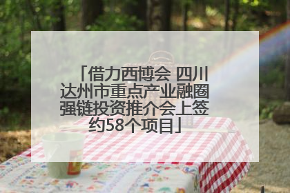 借力西博会 四川达州市重点产业融圈强链投资推介会上签约58个项目