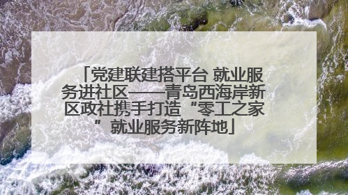 党建联建搭平台 就业服务进社区——青岛西海岸新区政社携手打造“零工之家”就业服务新阵地