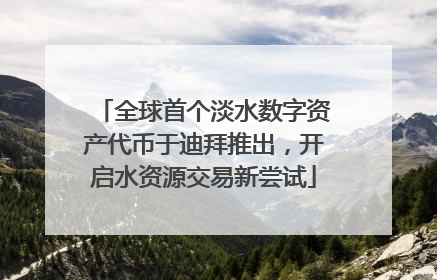 全球首个淡水数字资产代币于迪拜推出，开启水资源交易新尝试