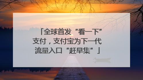 全球首发“看一下”支付，支付宝为下一代流量入口“赶早集”