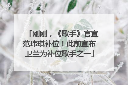 刚刚，《歌手》官宣范玮琪补位！此前宣布卫兰为补位歌手之一