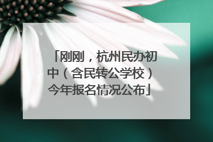 刚刚，杭州民办初中（含民转公学校）今年报名情况公布