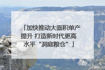 加快推动大面积单产提升 打造新时代更高水平“洞庭粮仓”